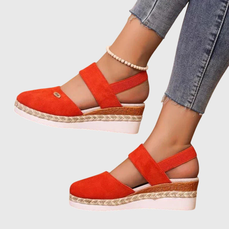Ruth | Gevoerde Wedge Sandalen