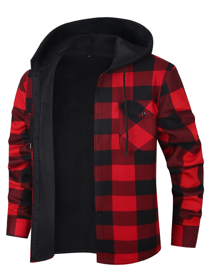 Desmond | Geruite Hooded Shirt Jacket