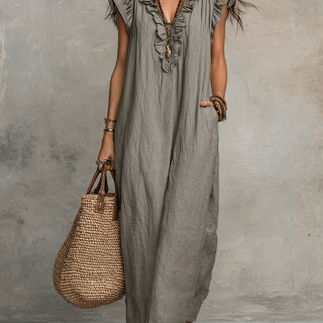 Marisol | Ruffled Bohemian Maxi Jurk