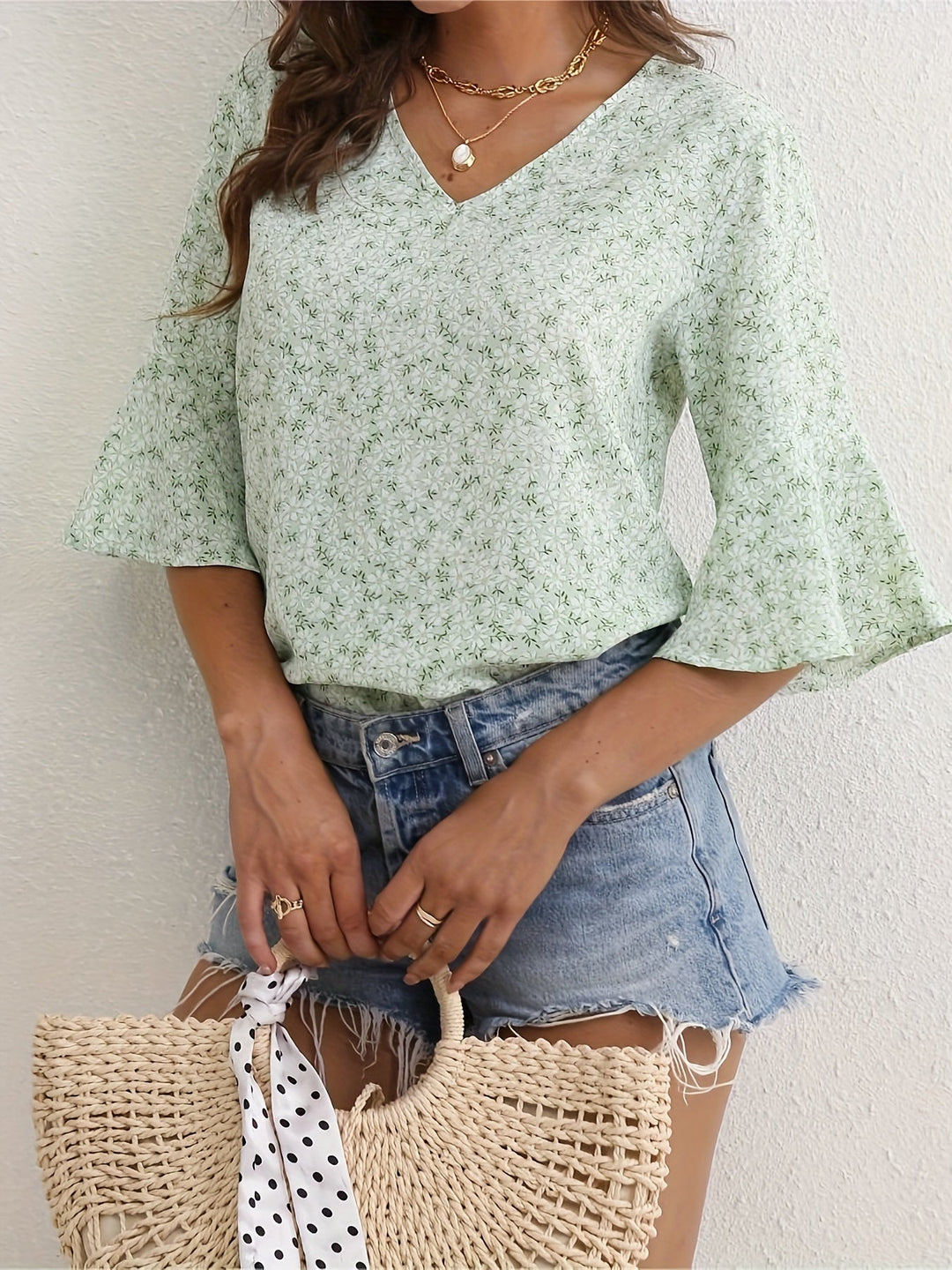 Lorraine | Bloemige Blouse met Ruffle-Mouwen