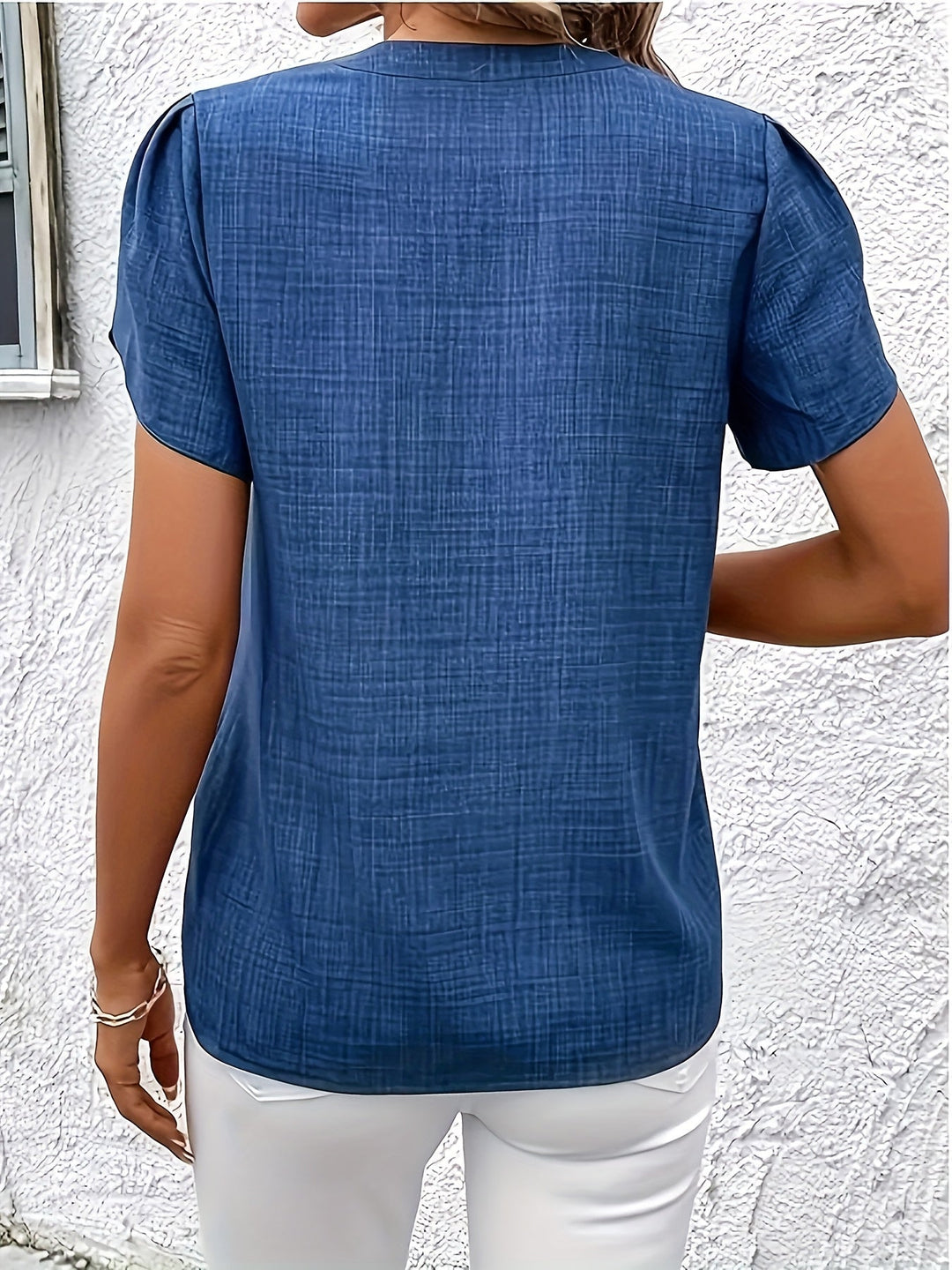 Heather | Blouse met Petal Mouwen en V-hals