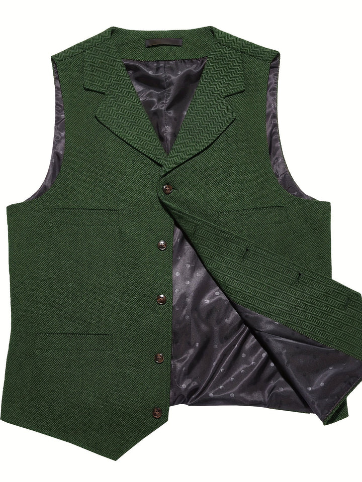 Byron | Verfijnde Haringbone Gilet