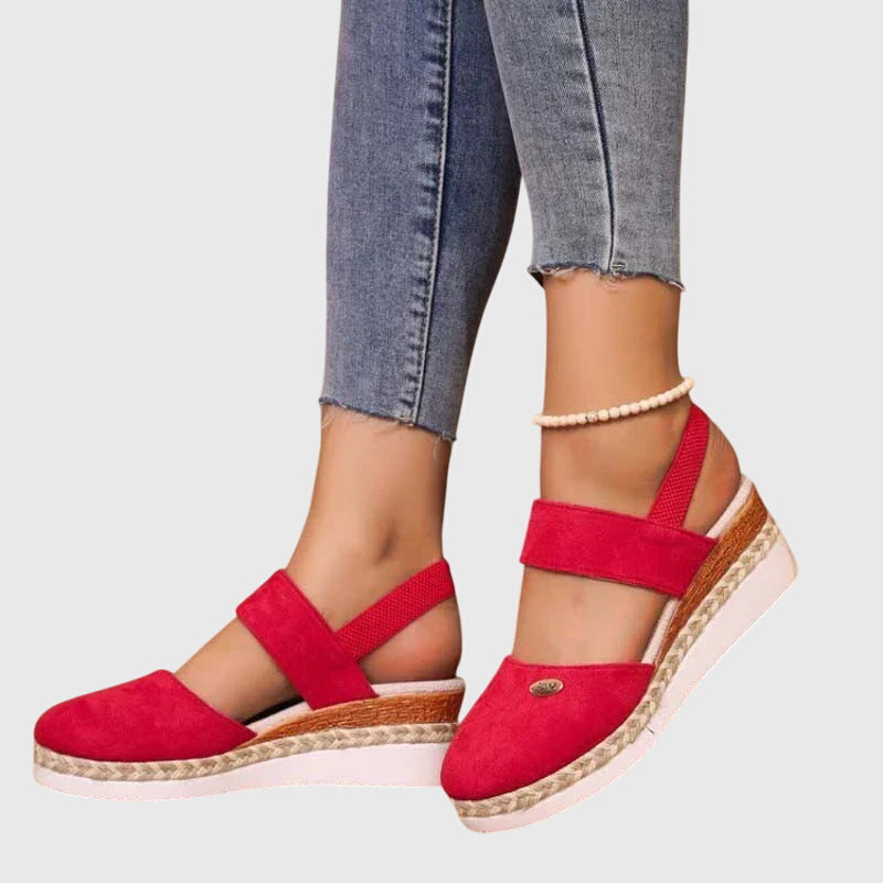 Ruth | Gevoerde Wedge Sandalen