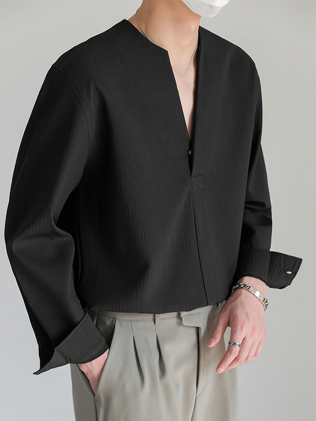 Franklin | Kraagloze V-hals Shirt