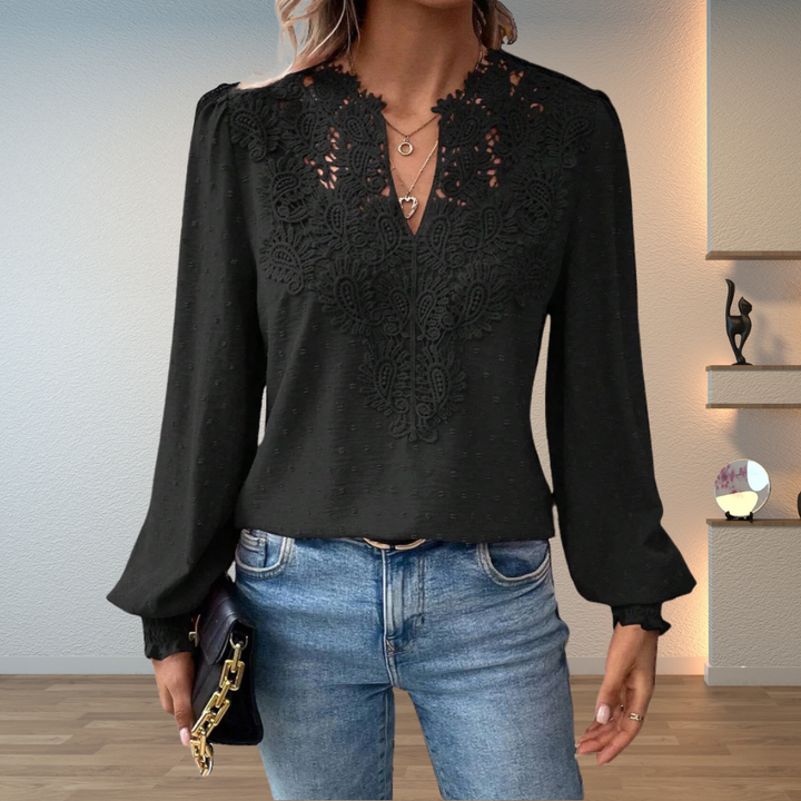 Marlene | Elegante Blouse met Kantafwerking