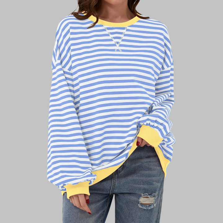 Margaret | Casual Lange Mouwen Gestreepte Sweatshirt