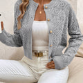 Della | Textured Button-Front Cardigan