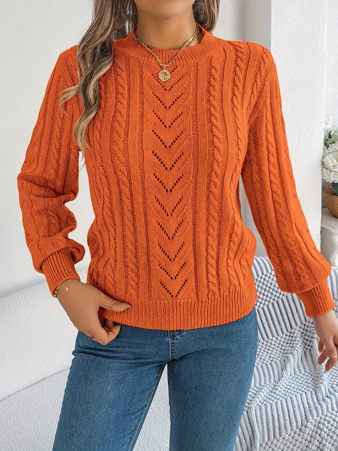 Blythe | Kabelgebreide Textuurtrui