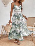 Alessandra | Bloemenprint Mouwloze Splitjurk