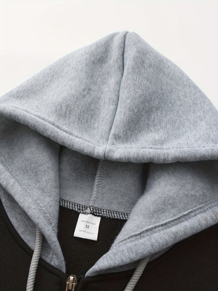 Cedric | Kleurblok Zip-Up Hoodie