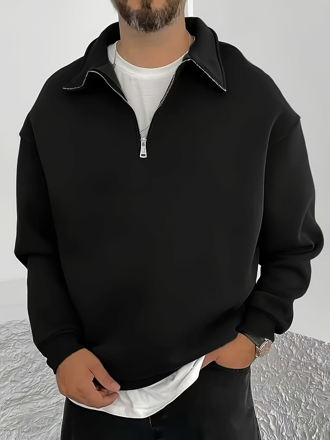 Nathaniel | Gezellige Half-Zip Sweatshirt