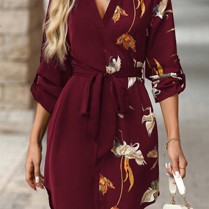 Annalise | Elegante Geknoopte Overhemdjurk