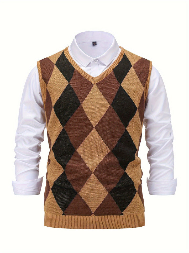 Chandler | Klassieke Argyle Trui Vest