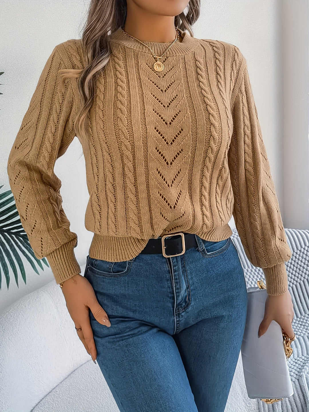 Blythe | Kabelgebreide Textuurtrui
