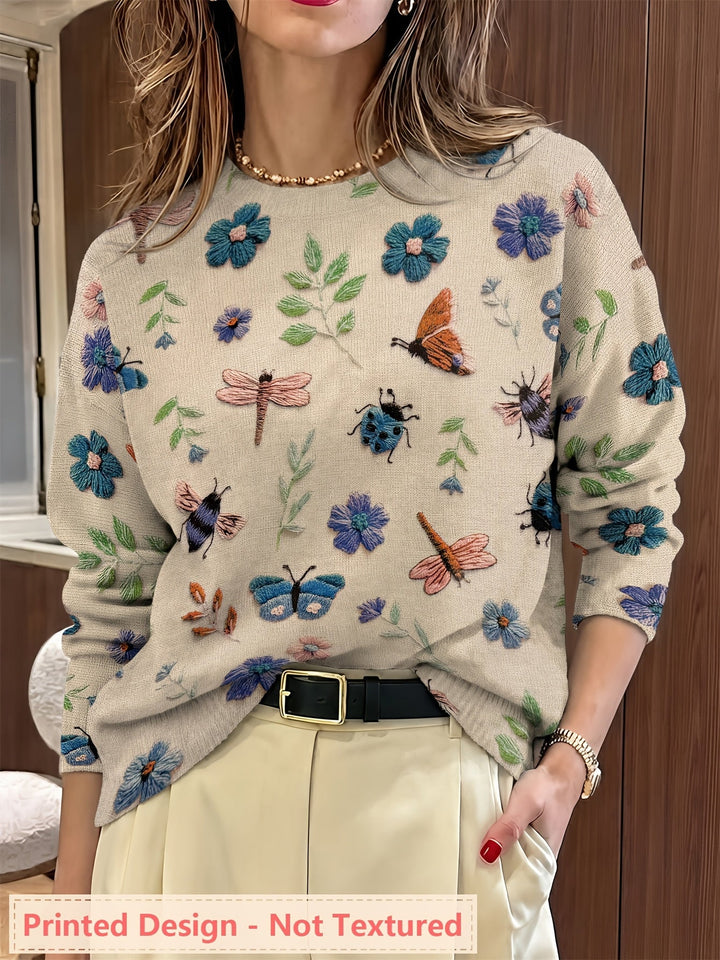 Elsie | Botanische Print Crewneck Trui