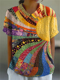 Maine | Elegante Sunburst Patchwork Shirt
