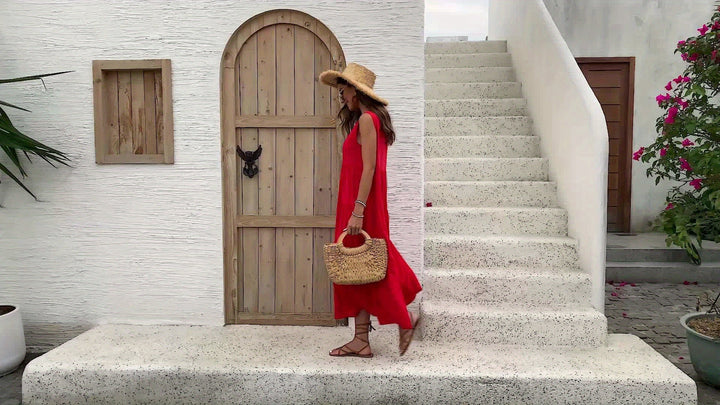 Rosalyn | Laagjes Mouwloze Maxi Jurk
