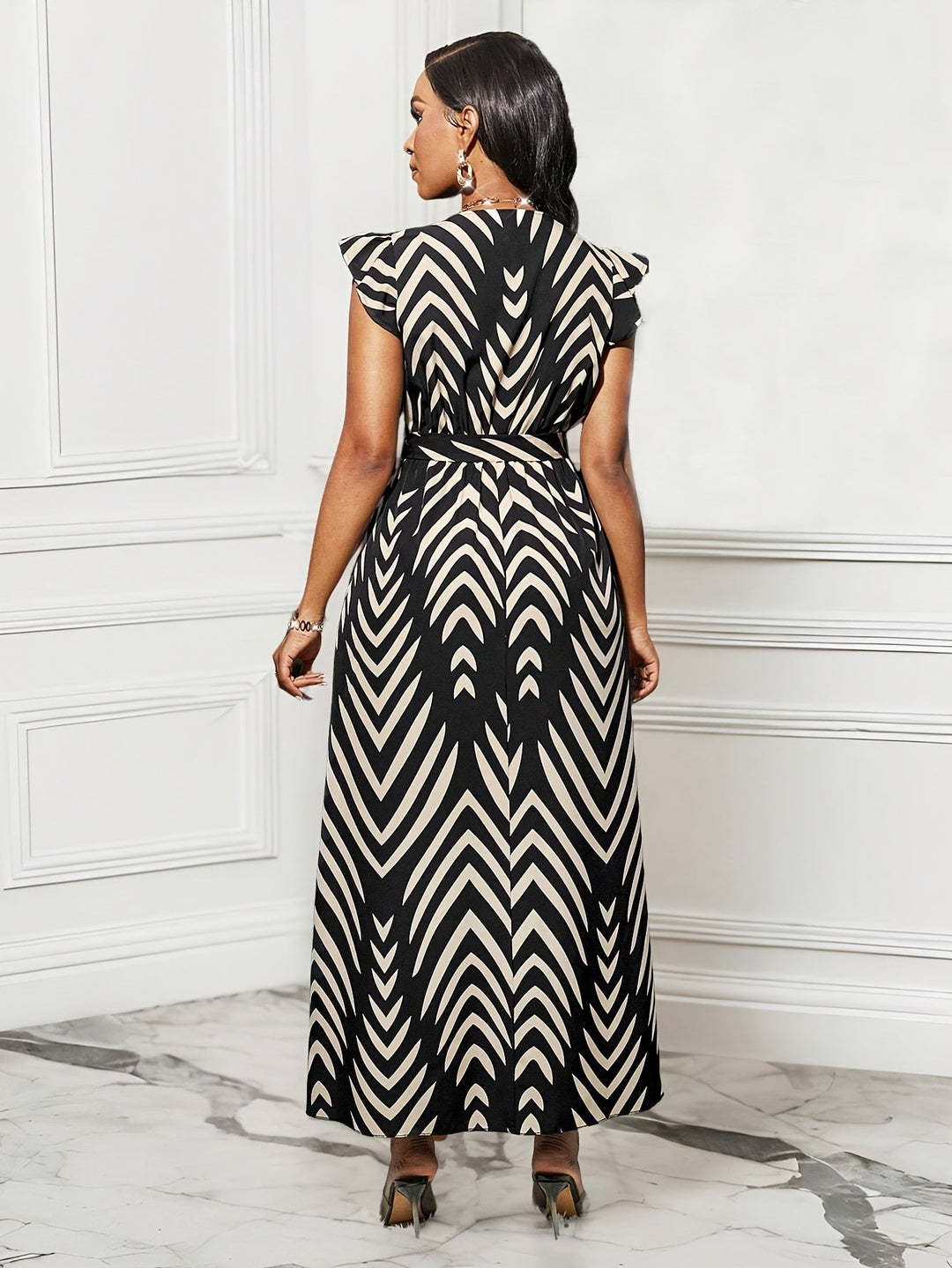 Cordelia | Ruffle-Sleeve Wrap Maxi Jurk