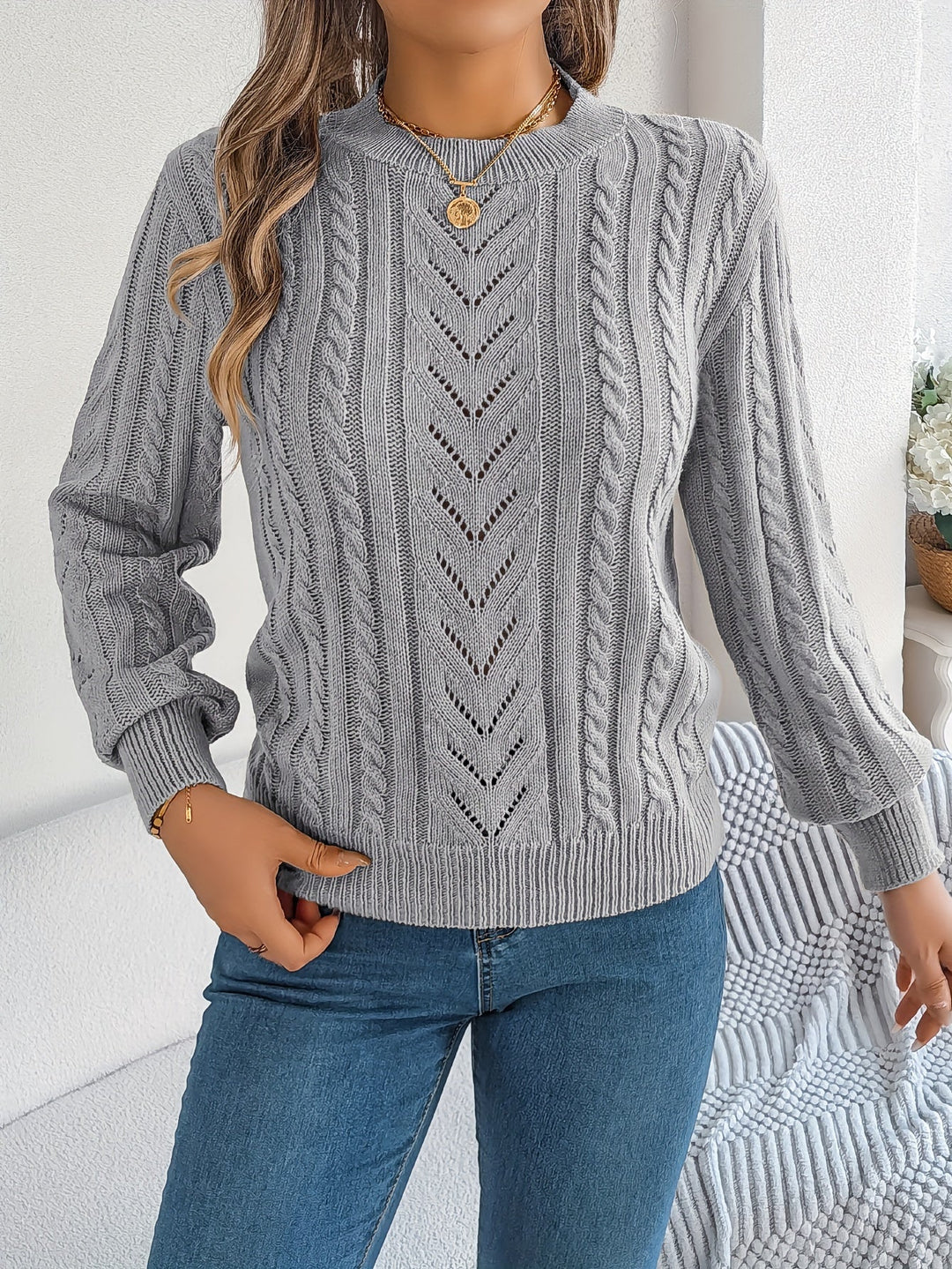 Blythe | Kabelgebreide Textuurtrui