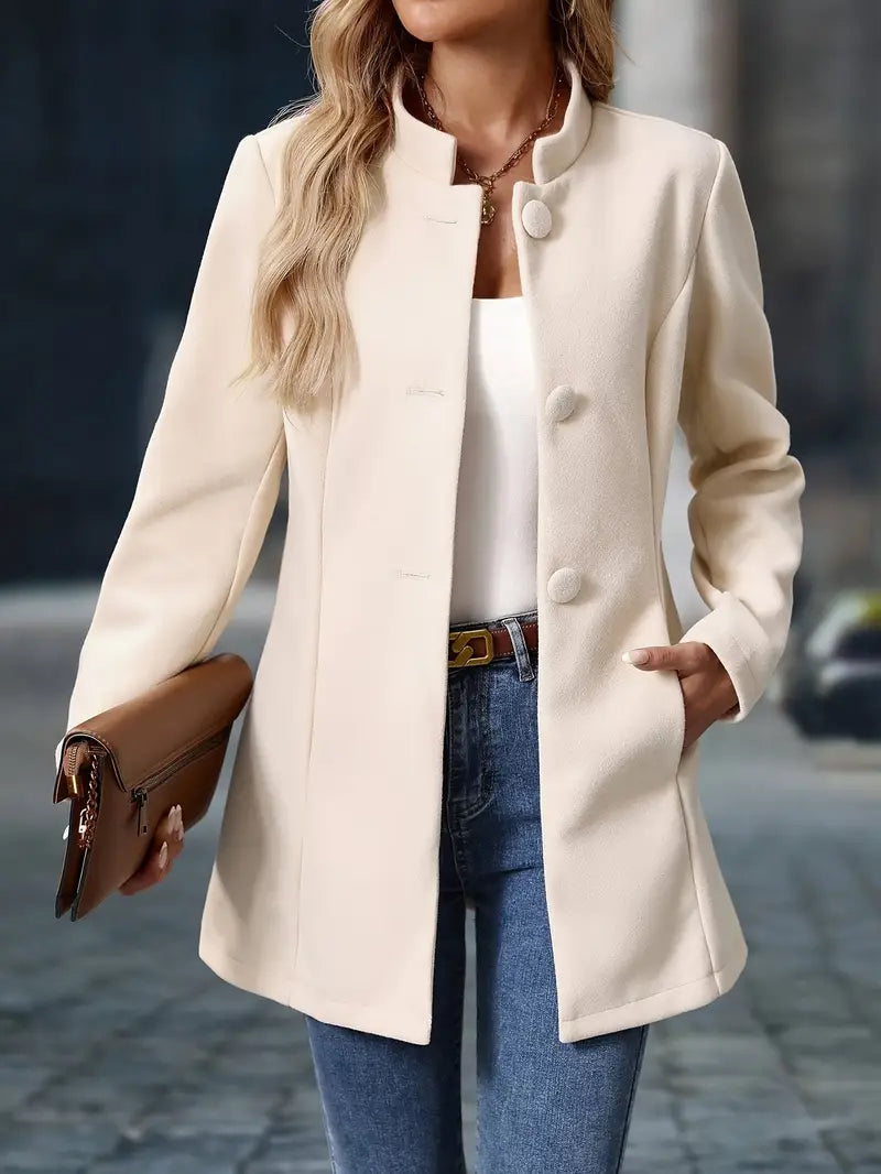 Juliette | Elegante Staande Kraag Knopenjas