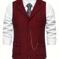 Edmund | Haringbone Effen Gilet