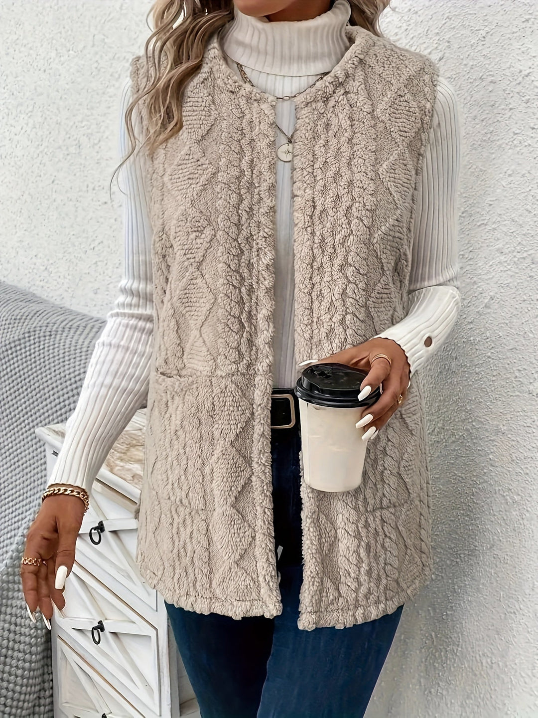 Brenna | Gezellige Textuurloze Mouwloze Vest