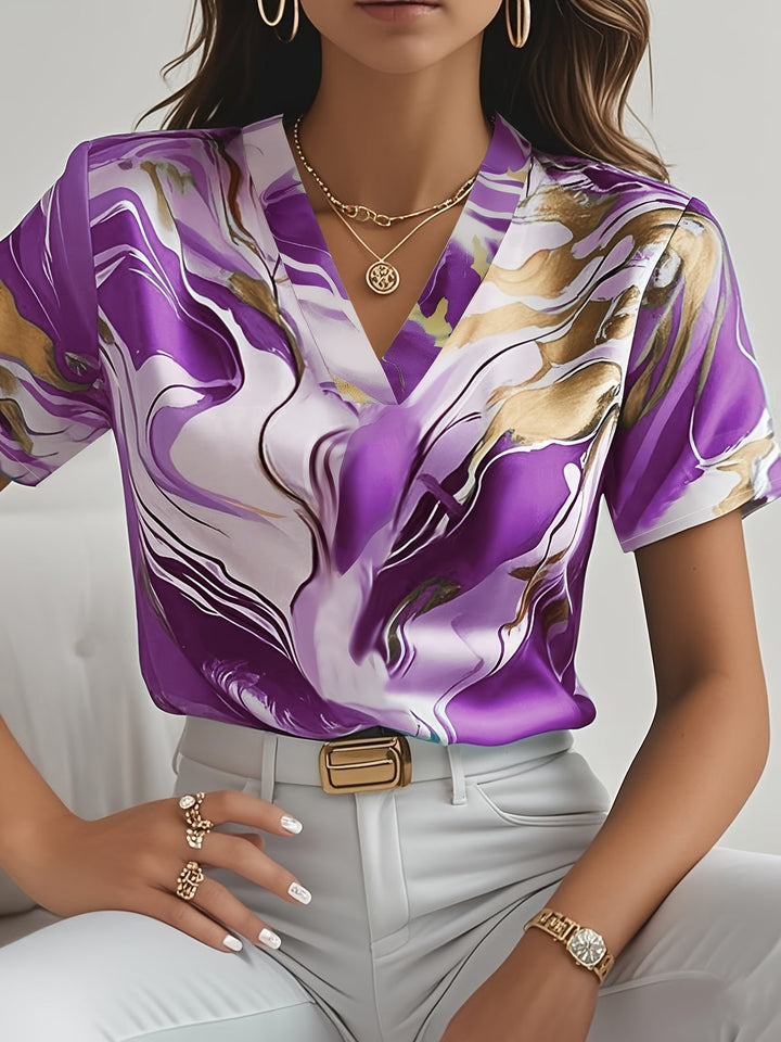 Joanna | Kunstzinnige Swirl-Print Blouse