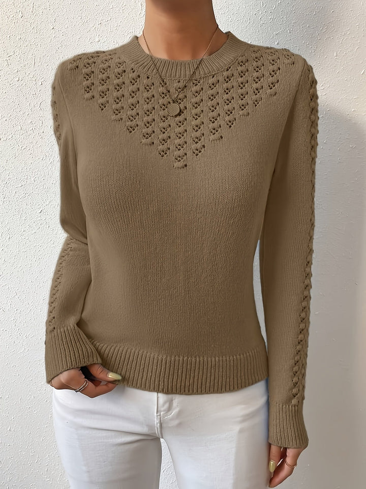 Aveline | Pointelle-Breigoed Ronde Hals Trui