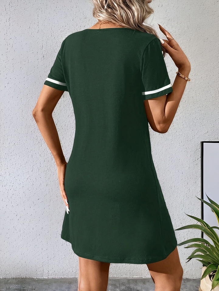 Corinne | V-Hals Kleurblok Shift Jurk