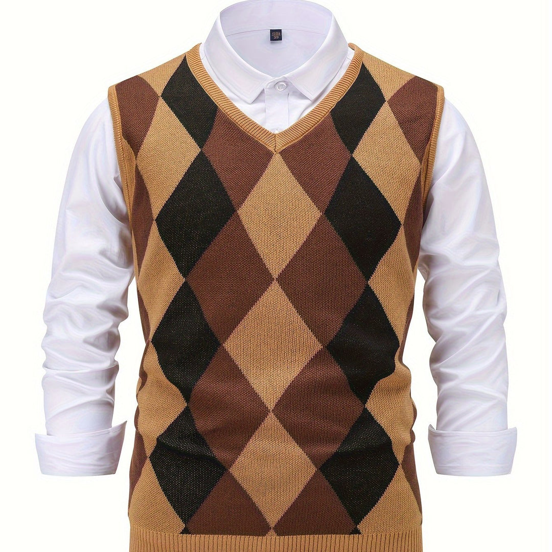 Chandler | Klassieke Argyle Trui Vest