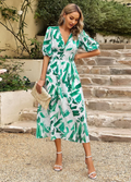 Estella | Flatterende Bloemen Midi Jurk