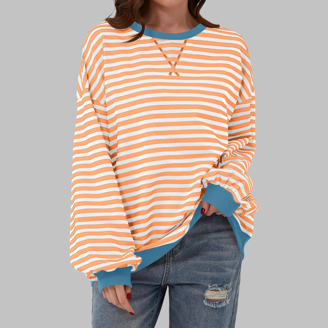 Margaret | Casual Lange Mouwen Gestreepte Sweatshirt
