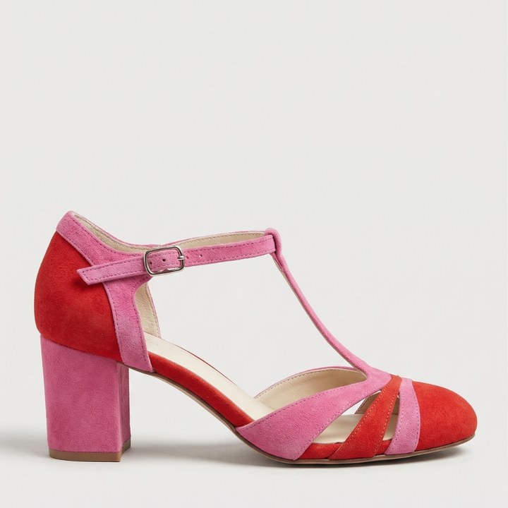 Joanna | Moderne Gesloten Teen T-Strap Hakken