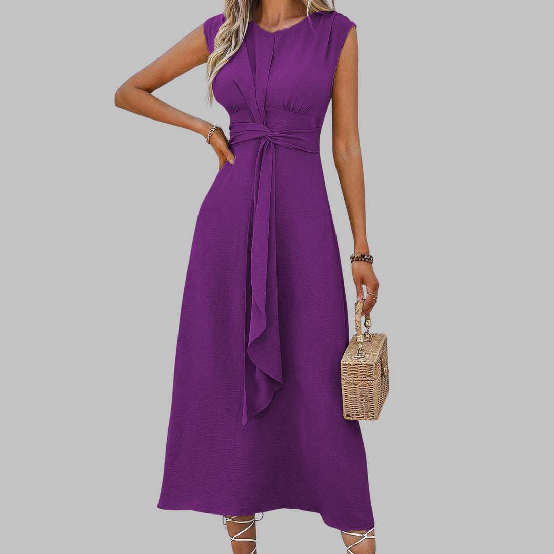 Alayna | Elegante Mouwloze Maxi-jurk met Ronde Hals