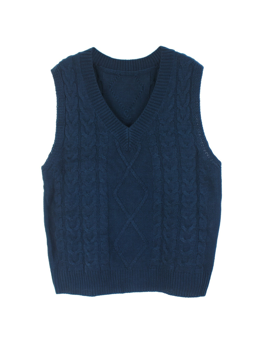 Cora | Gezellige Kabelgebreide V-Hals Sweater Vest