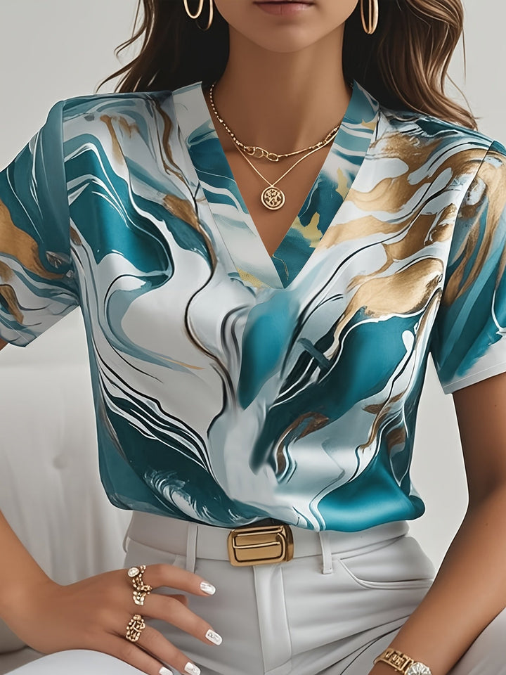 Joanna | Kunstzinnige Swirl-Print Blouse