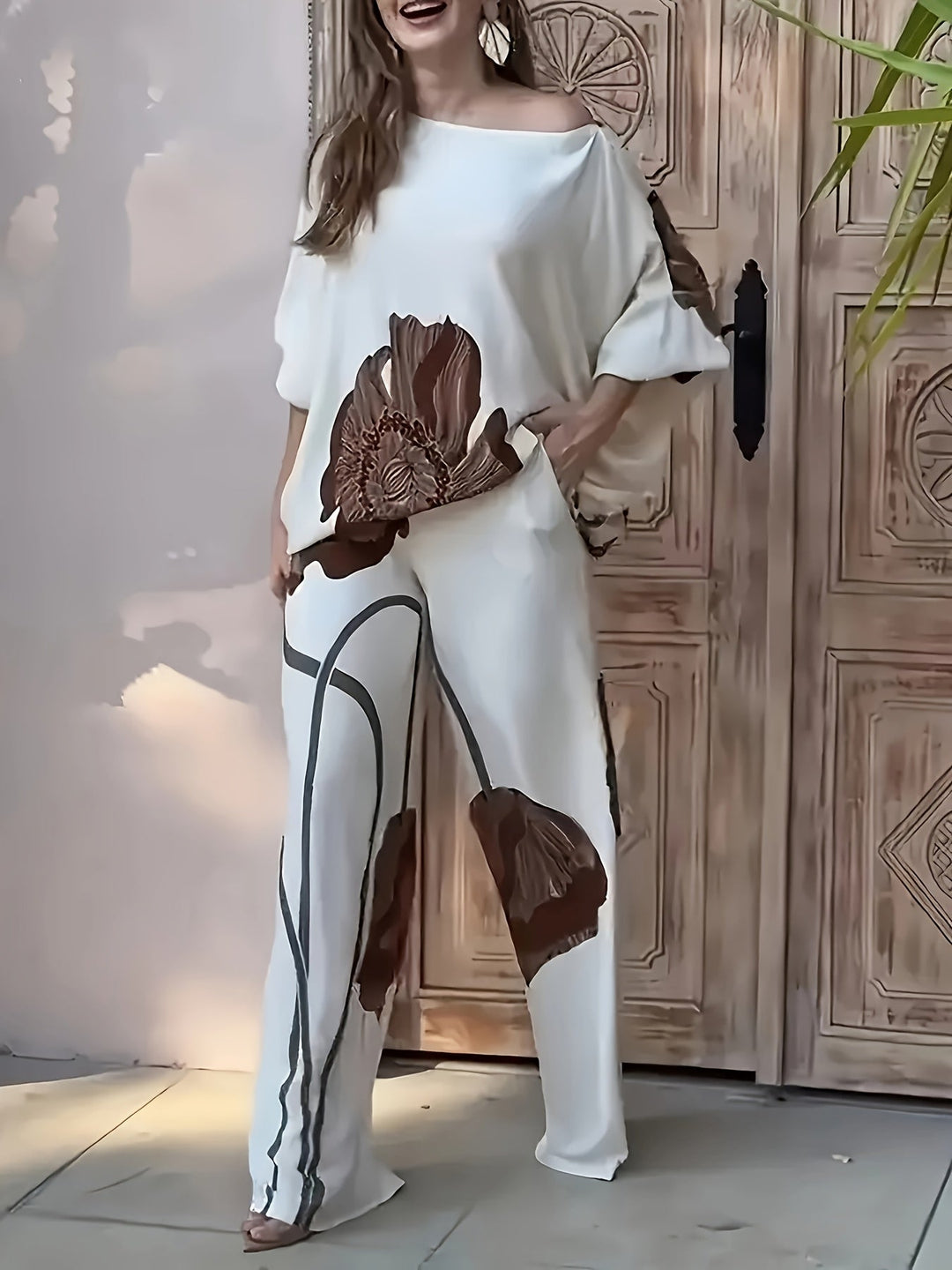Gwyneth | Bloemen Wijde Pantalon Set