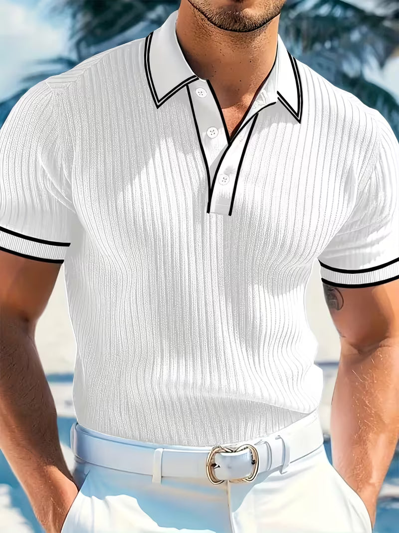 Logan | Kleurgeblocte Korte Mouwen Polo Shirt
