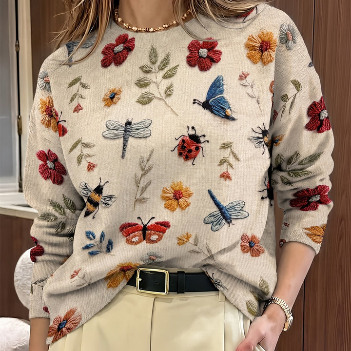 Elsie | Botanische Print Crewneck Trui