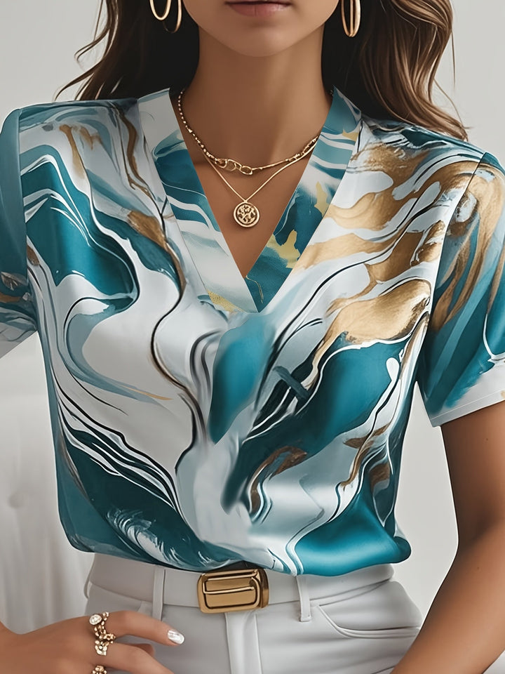 Joanna | Kunstzinnige Swirl-Print Blouse
