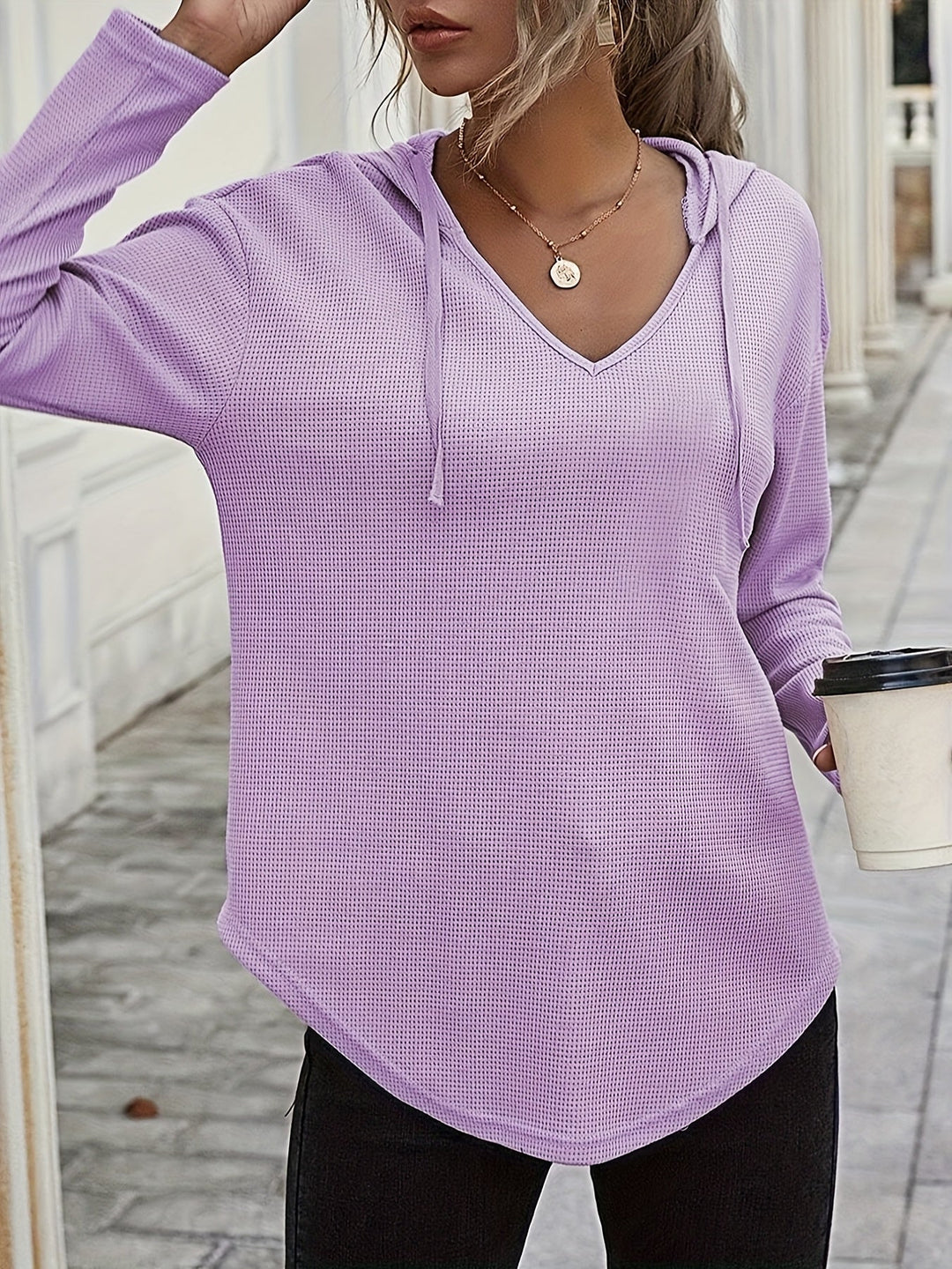 Kendra | Ontspannen V-Hals Hoodie