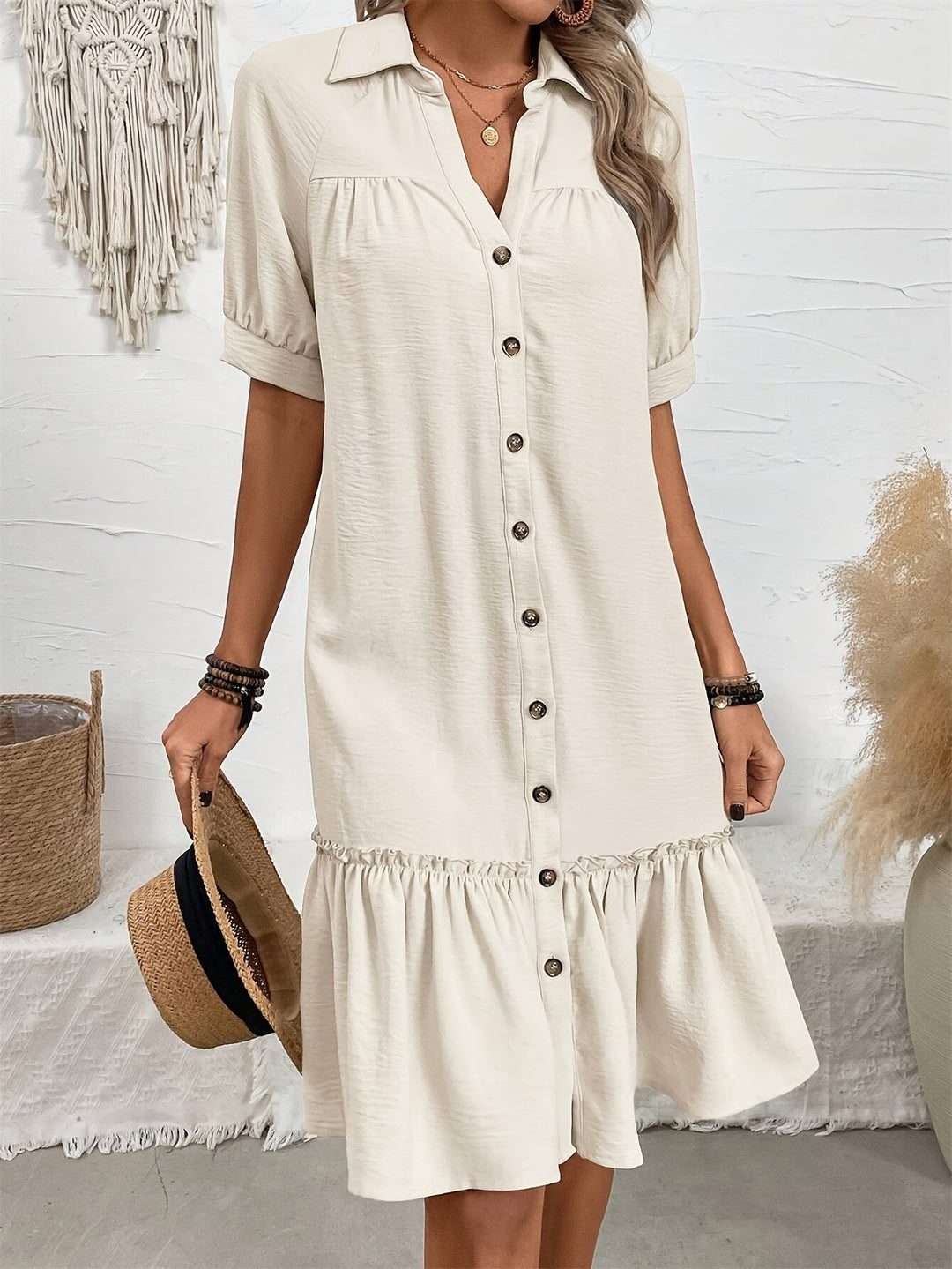 Maevelle | Knoploze Boho Midi Jurk