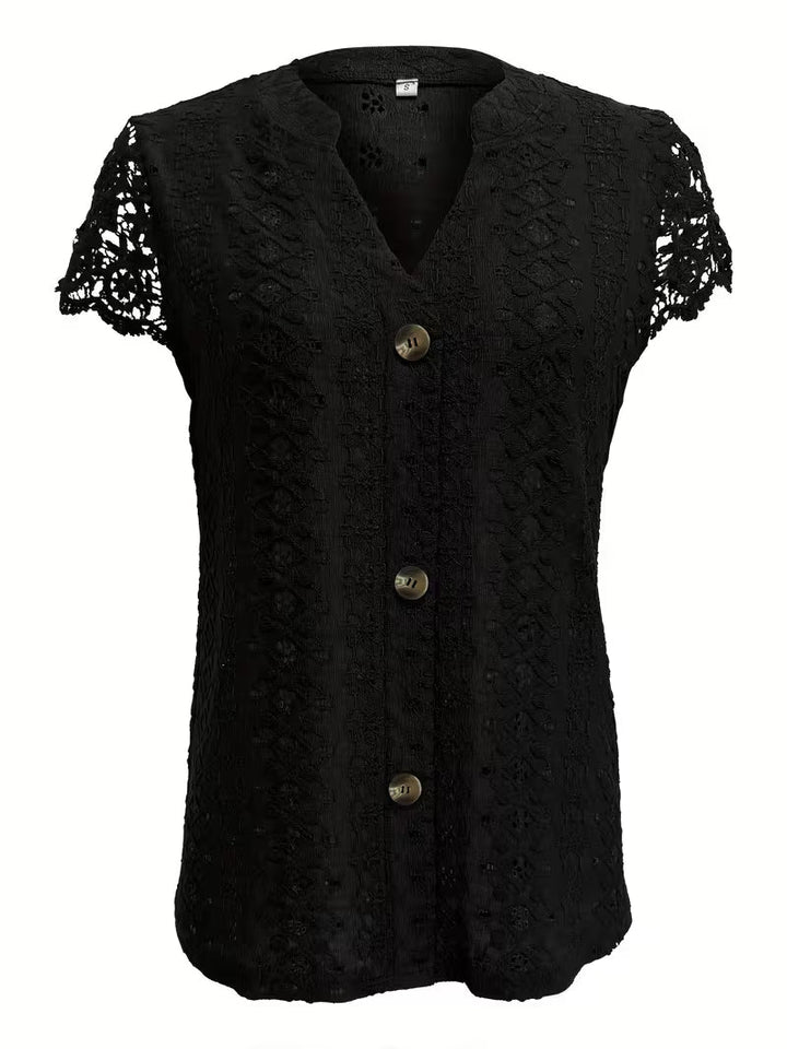 Ariana | Elegante Knop V-Hals Shirt