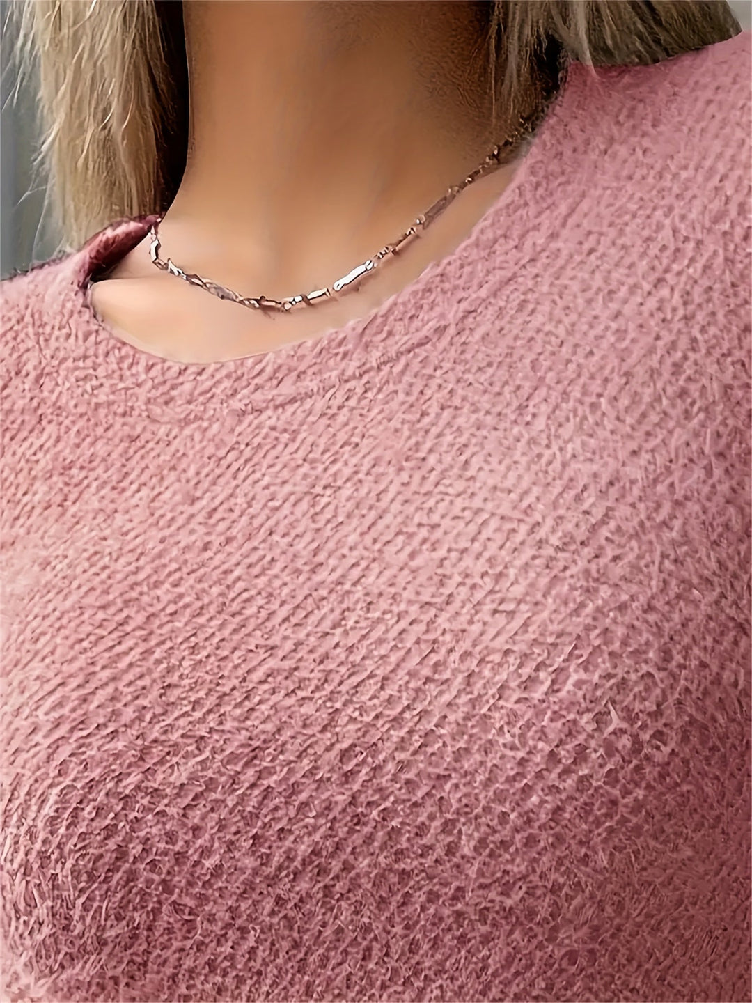 Noreen | Zachte Pluche Lange Mouwen Top