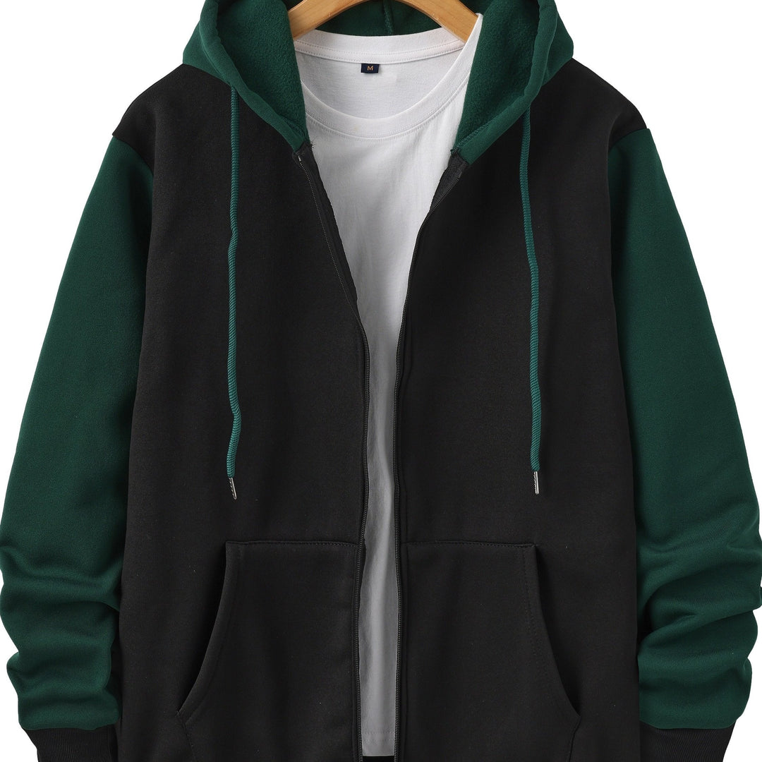 Cedric | Kleurblok Zip-Up Hoodie