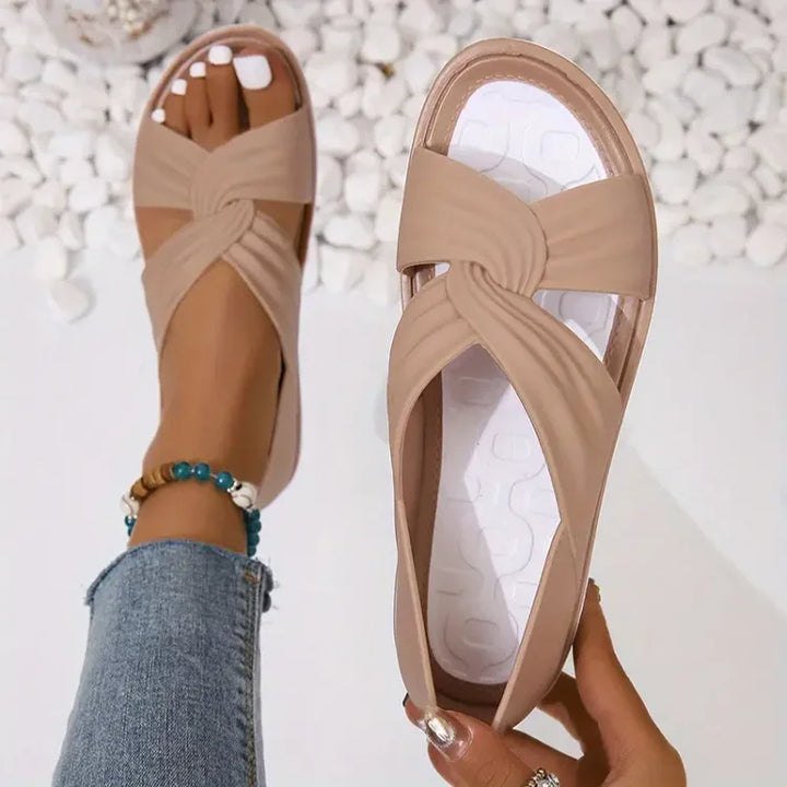 Elena | Gevoerde Cross-Strap Sandalen