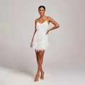 Anastasia | Fringe & Feather Party Jurk