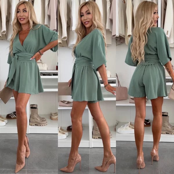 Megan | Stijlvolle Korte Mouw Wrap Mini Jurk