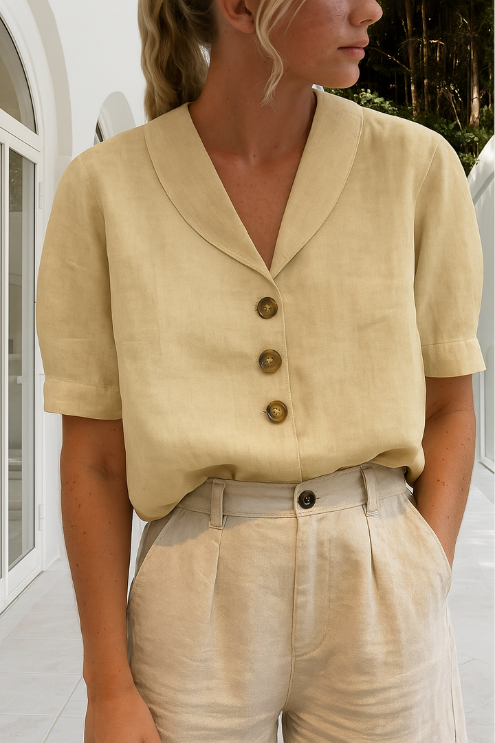 Constance | Verfijnde Blouse met Knopen aan de Voorkant
