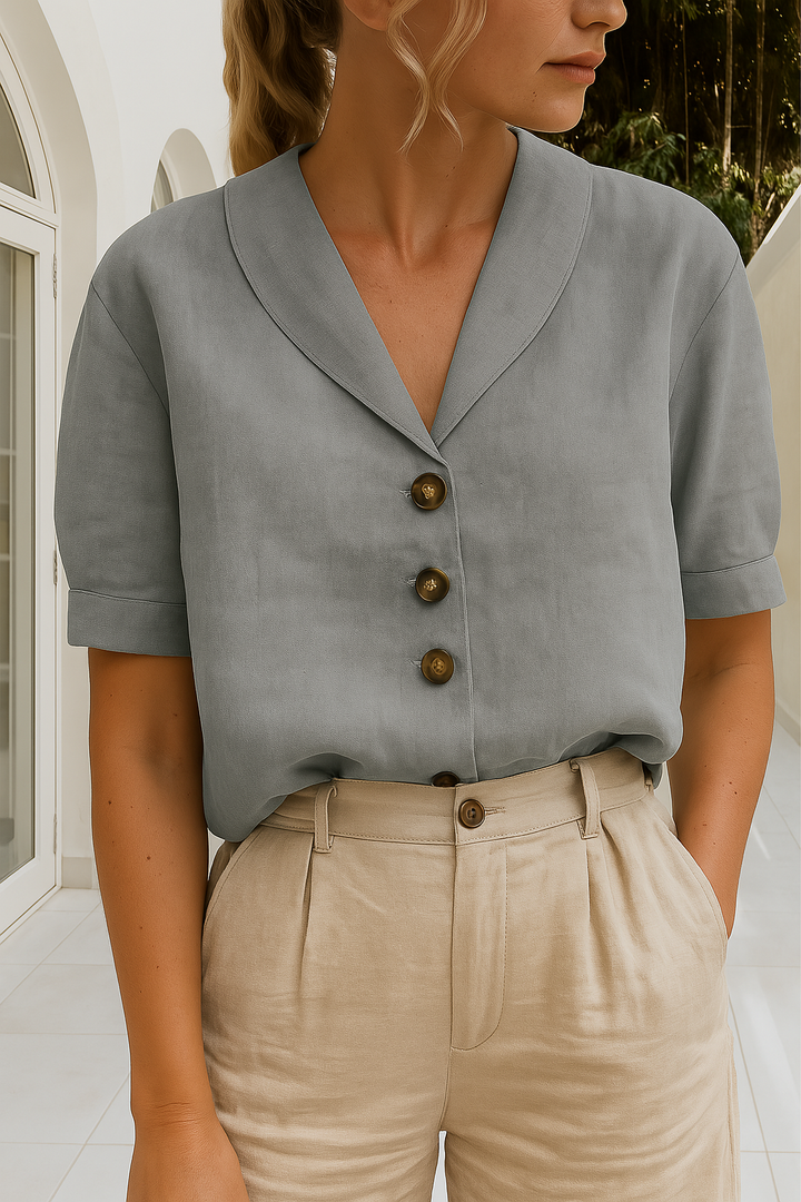 Constance | Verfijnde Blouse met Knopen aan de Voorkant